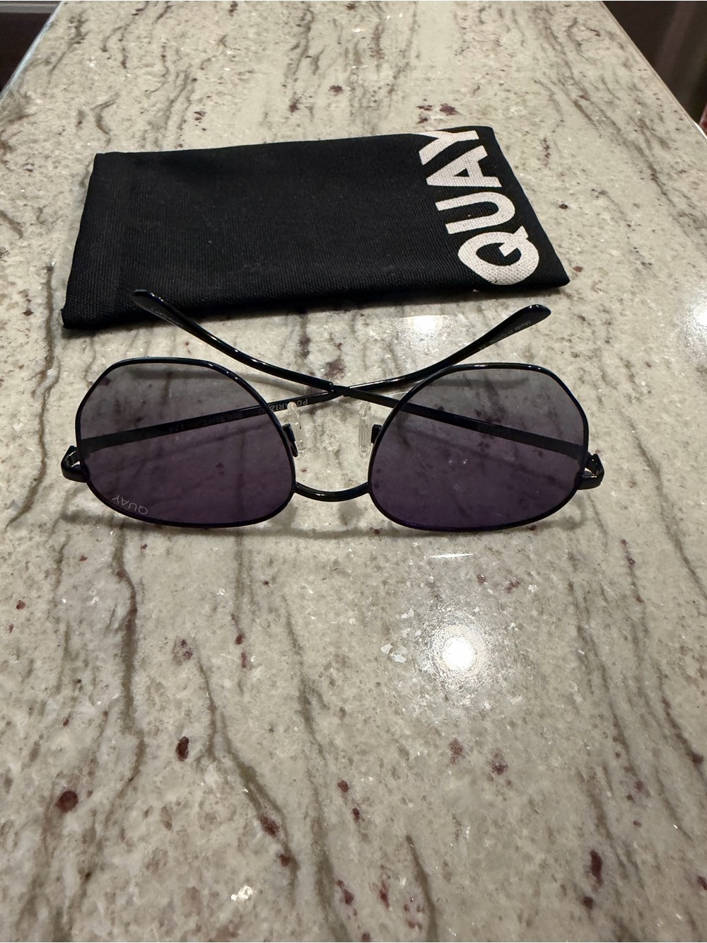 Quay Australia Big Time Polarized Sunglasses | Black Frame |